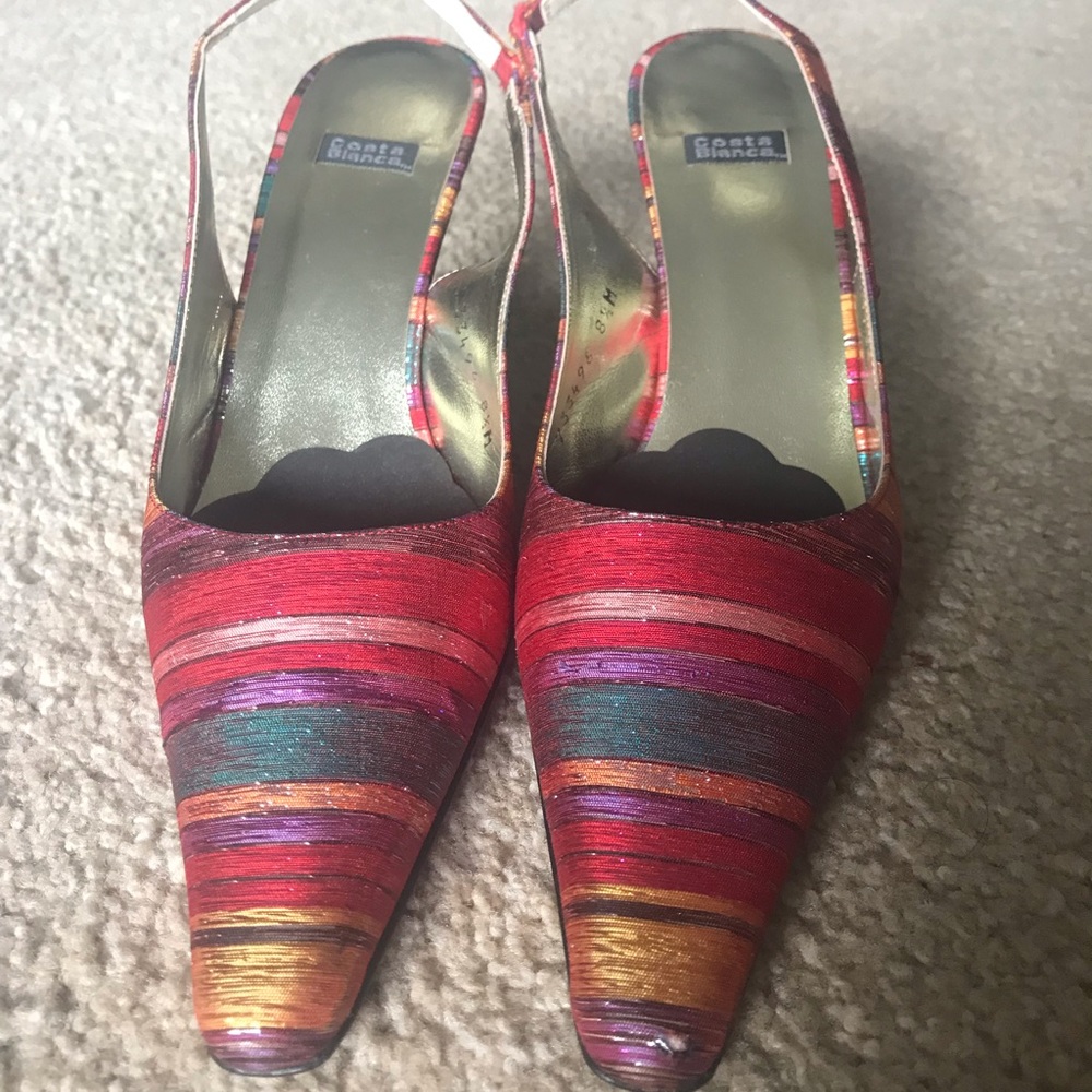 Costa Blanca Multicolor Stripes Heel